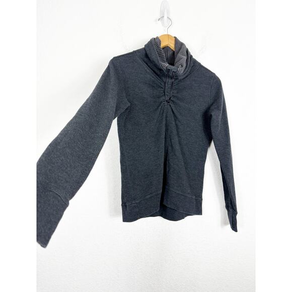 Lululemon In A Cinch Long Sleeve Tee Reversible Cowl Neck Pullover Small Gray - Picture 7 of 14